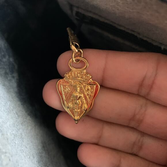 Vintage Gucci Boston Navy Blue Gray Handbag Purse Satchel Authentic - Picture 15 of 15